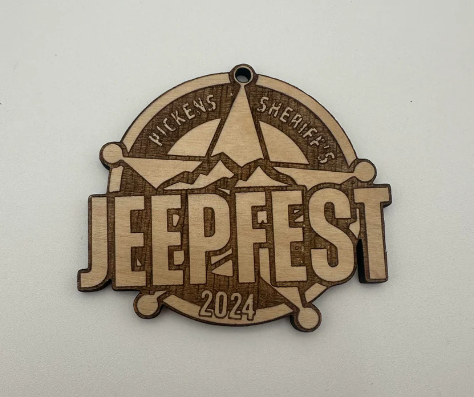 Sheriff's Jeepfest Christmas Ornament 2024 Wooden