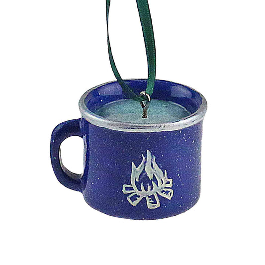 BLUE MUG WITH FIRE ORNAMENT