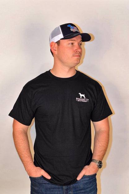 US Camo Flag - Camouflage American Flag T-Shirt - Black