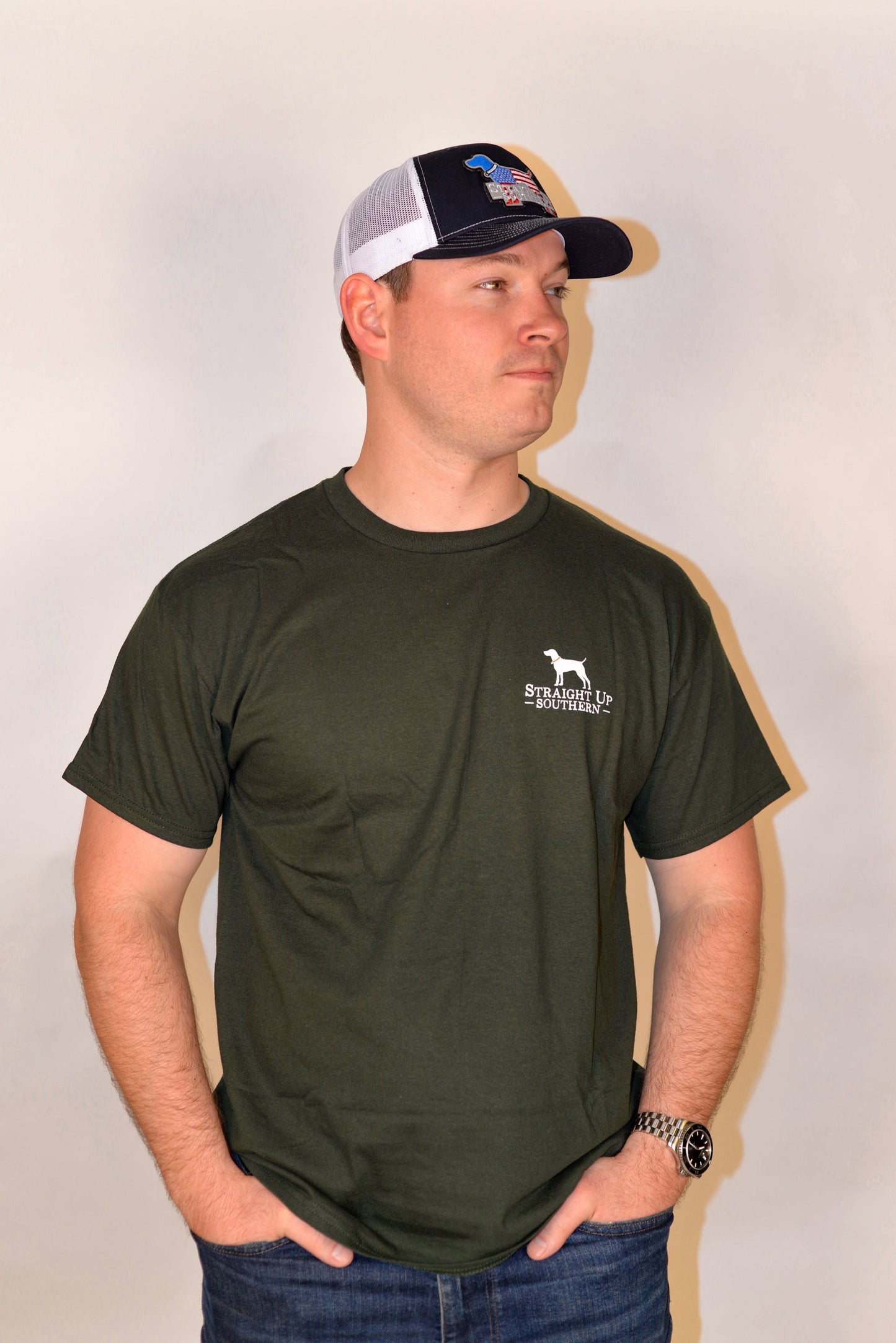 Ducks and Bucks - Mallard Duck and Whitetail Buck Hunting T-Shirt - Green