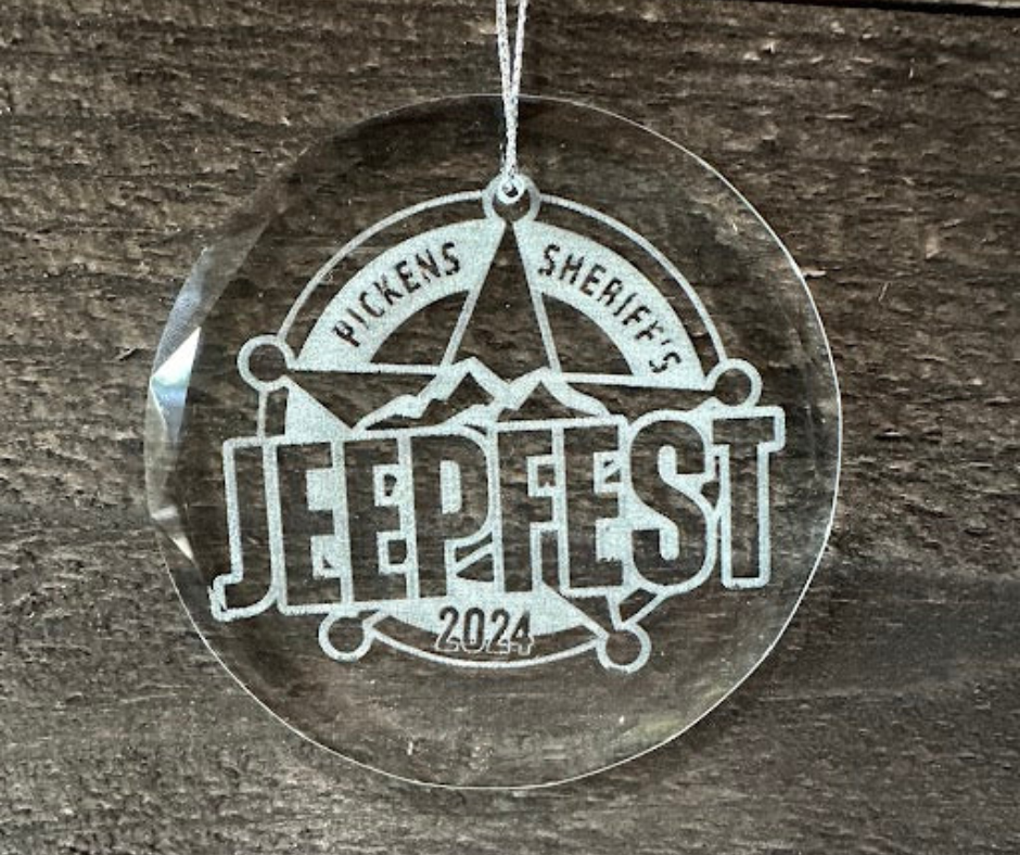 Sheriff's JeepFest Glass Ornament