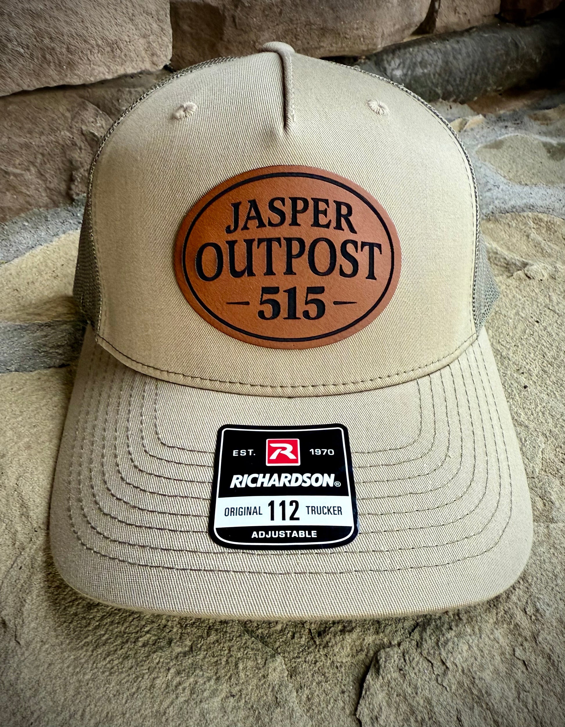 Vintage Jasper Outpost 515 Leather Patch Hat front view