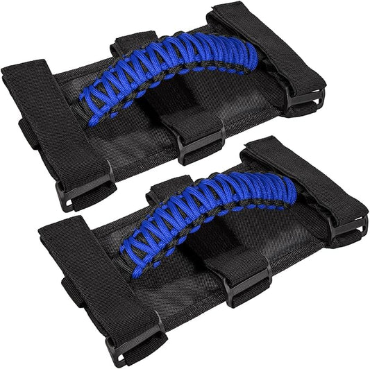 Roll Bar Grab Handles for Jeep Wrangler, Gladiator, and CJs-Blue OTC