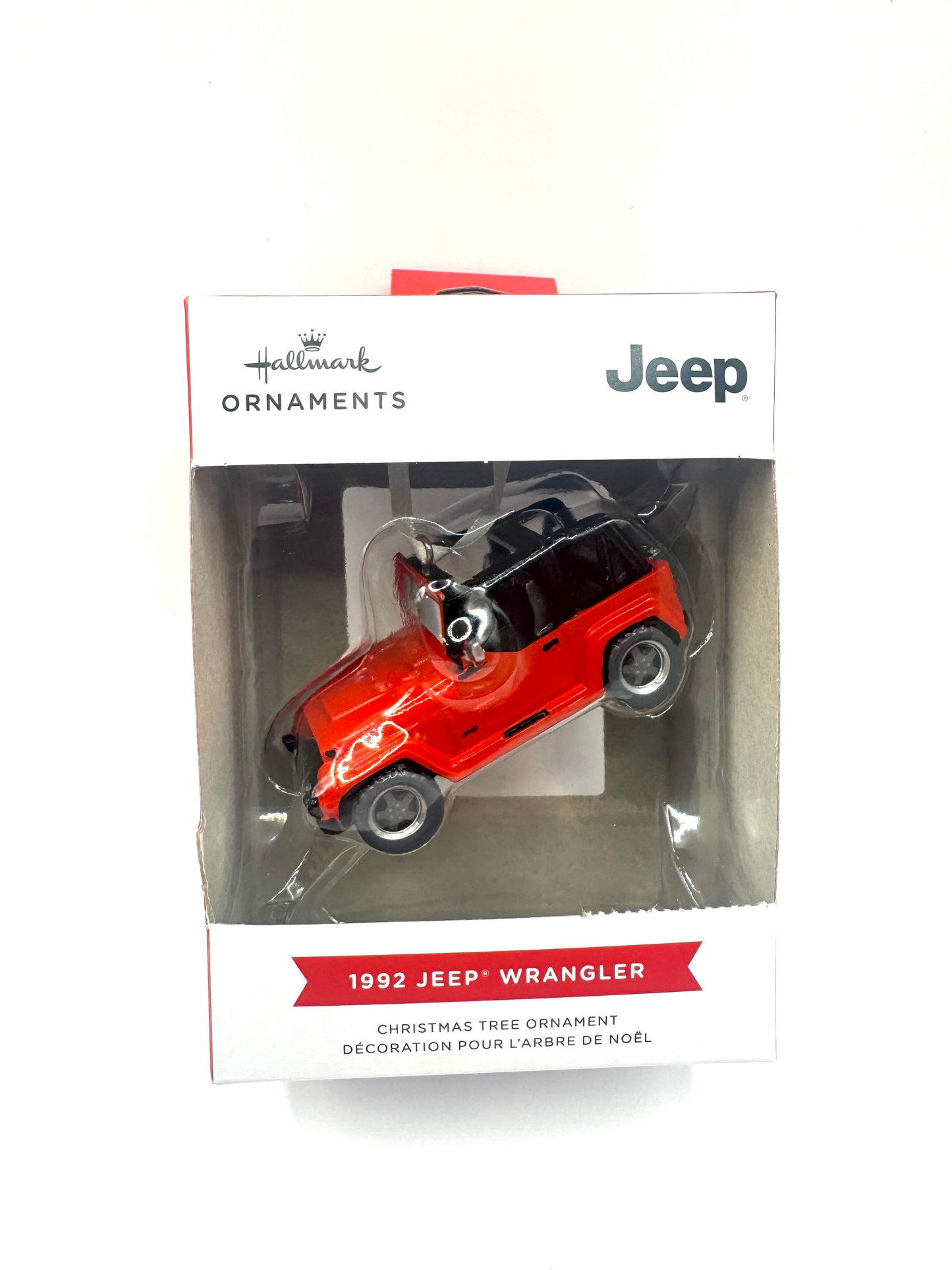 Jeep Wrangler YJ Red Christmas Ornament